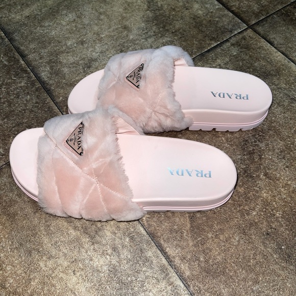 Prada Shearling Slides - Picture 2 of 5